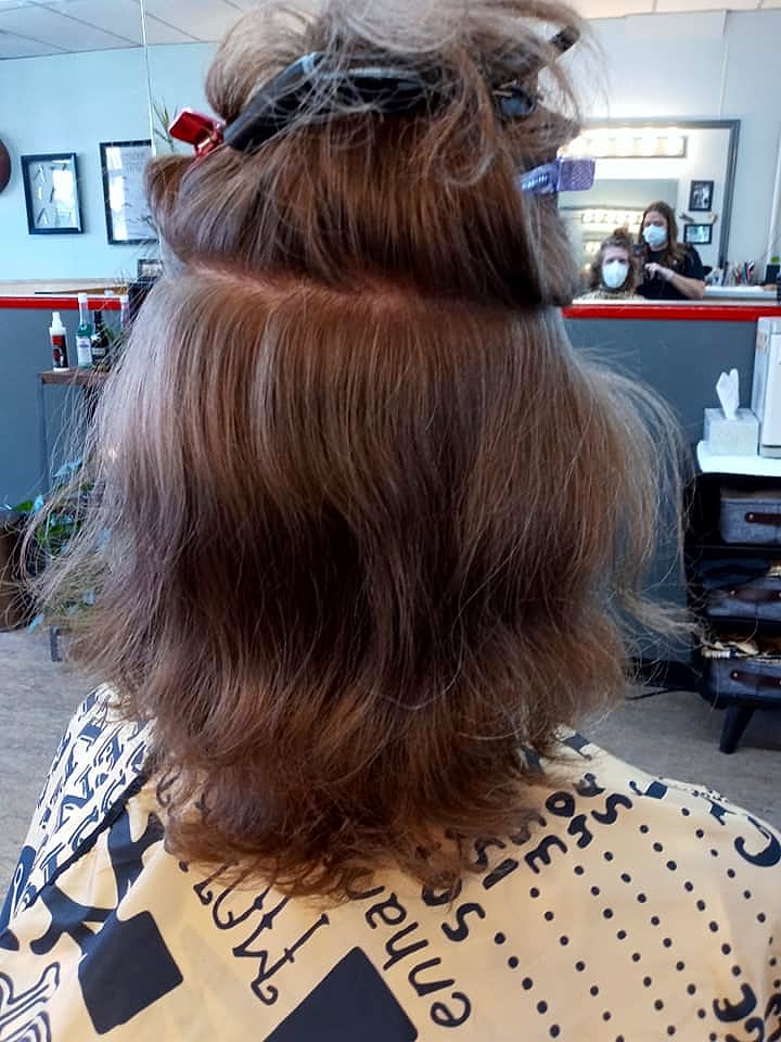 Back view of a bob haircut
